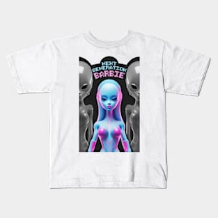 next generation future alien Barbie graphic illustration design by ironpalette Kids T-Shirt